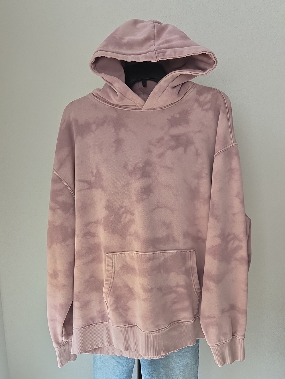 Womens XXL Old Navy Pink Tie-Dye Hoodie Sweatshirt Pull Over Hooded Sweater